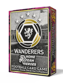 Wanderers FC team deck box with black-and-gold lion crest for two-player football card game.