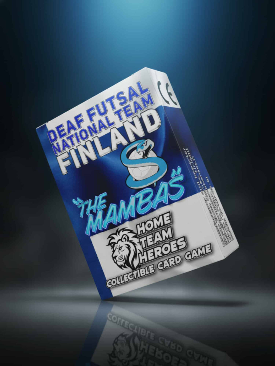 Collectible futsal card game featuring Finland Deaf National Team The Mambas with official team crest for 2-player matches