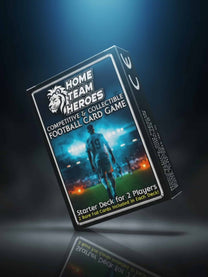 Competitive and collectible football card game Starter Deck for 2 players with rare foil cards included and atmospheric stadium imagery