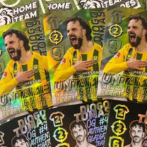 Spotfoil “Untamed” cards of Diogo Tomas from Home Team Heroes, featuring ADO Den Haag kit and bold yellow design.