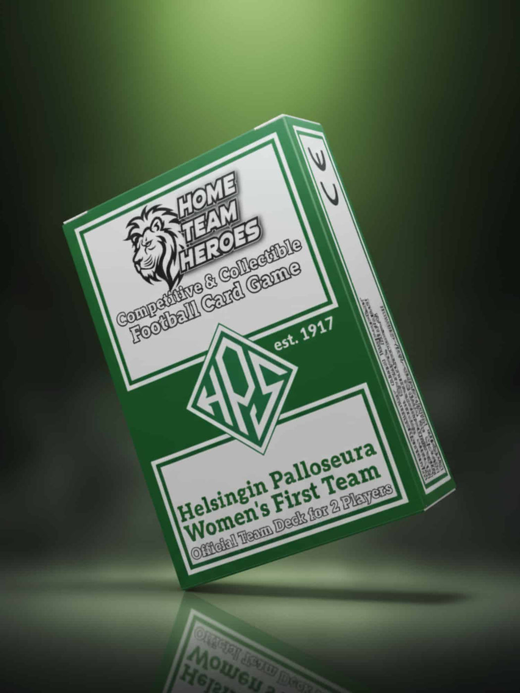 Football card game Team Deck box for 2 players featuring HPS Helsinki with 40 player cards, event cards, and special foil cards included