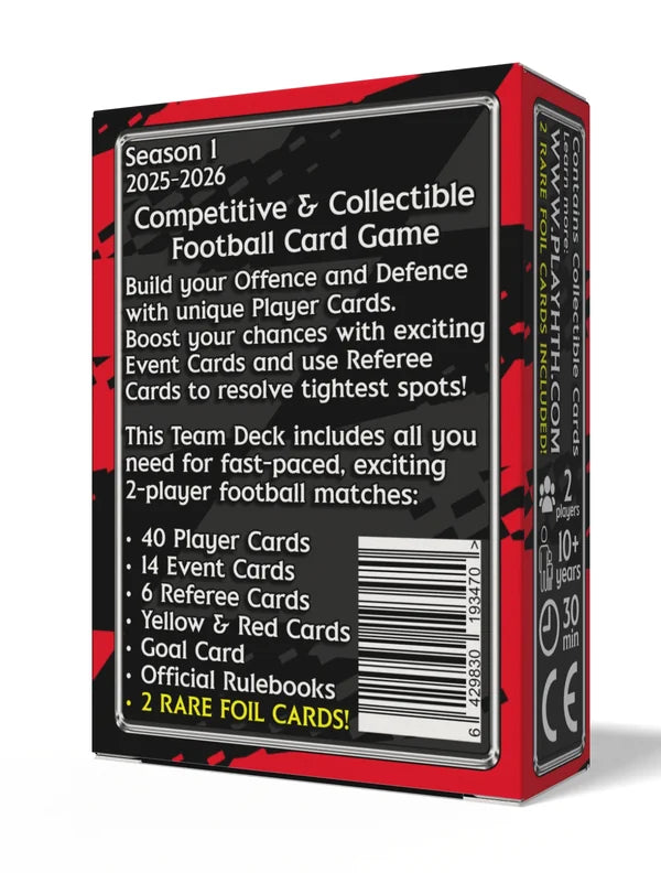 Back of Home Team Heroes Jippo Joensuu Team Deck, collectible football trading card game with real team football cards and 2 rare foils.