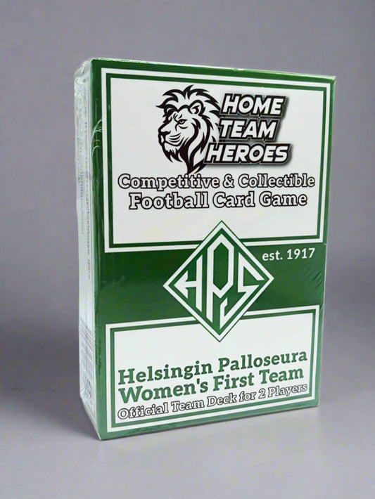 Package of Home Team Heroes HPS Women's First Team Deck: Official football-themed collectible card game for 2 players featuring Helsingin Palloseura, part of the competitive Home Team Heroes series