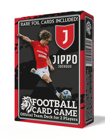 Official JIPPO Joensuu football card game deck for two players, with foil cards and showing a striker in action on cover.
