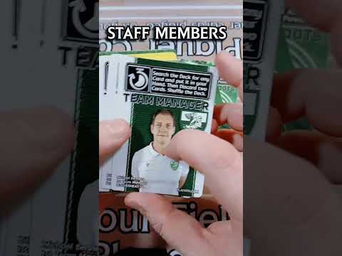 video of unboxing football card game Home Team Heroes: Officially licensed Leatherhead FC Team Deck. Player Cards, Event Cards, Referee Cards and more!
